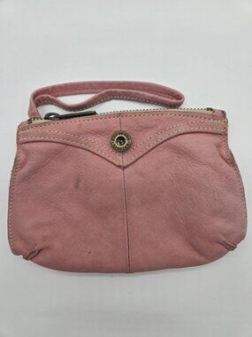 Vintage Gap Jeans Pink Cow Leather Wristlet Pouch Clutch Wallet